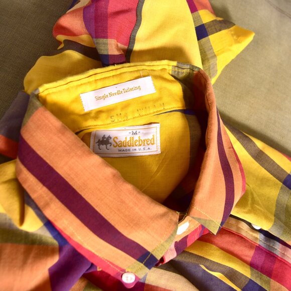 Saddlebred Men's Short Sleeve Button Down Shirt Made in the USA Size Medium - Picture 6 of 6